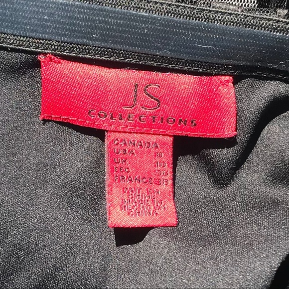 JS Collection Black Fit Flare Cocktail Dress Size 8 - Picture 7 of 10